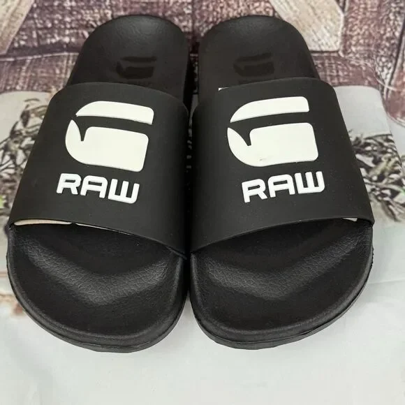 Comfy classic G-Star Raw womens Cart-III Slides Sandals Black/White lightweight - Picture 3 of 12
